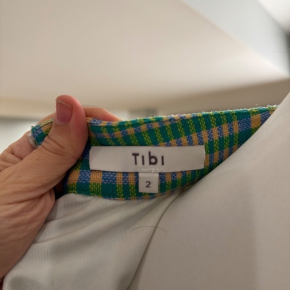 Tibi Sterling green plaid wool dress mock neck size 2 - Picture 5 of 8